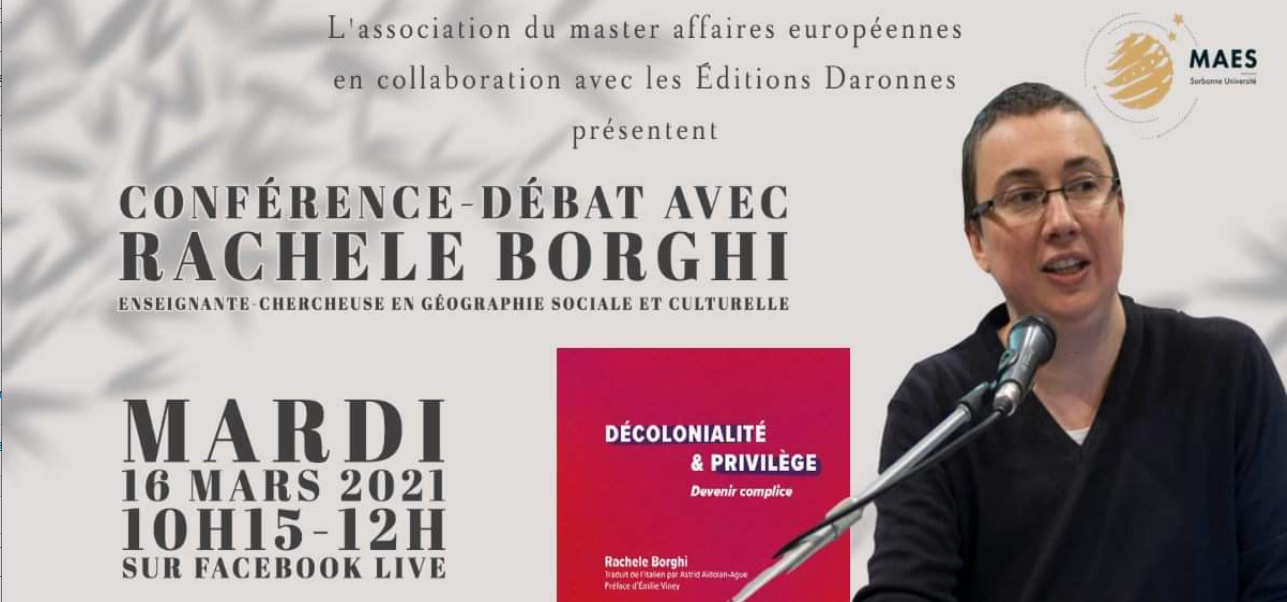 16/3/2021: Conférence-débat avec Rachele Borghi